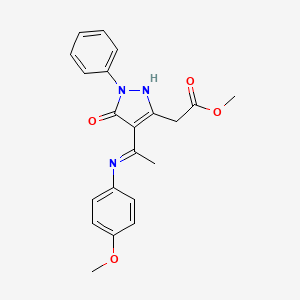 methyl [(4Z)-4-{1-[(4-methoxyphenyl)amino]ethylidene}-5-oxo-1-phenyl-4,5-dihydro-1H-pyrazol-3-yl]acetate