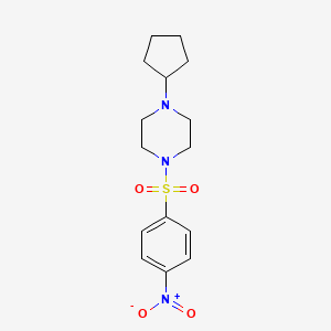 molecular formula C15H21N3O4S B10877225 1-Cyclopentyl-4-[(4-nitrophenyl)sulfonyl]piperazine 