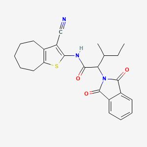 N-(3-cyano-5,6,7,8-tetrahydro-4H-cyclohepta[b]thiophen-2-yl)-2-(1,3-dioxo-1,3-dihydro-2H-isoindol-2-yl)-3-methylpentanamide