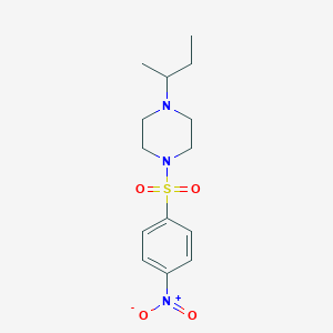 molecular formula C14H21N3O4S B10877243 1-(Butan-2-yl)-4-[(4-nitrophenyl)sulfonyl]piperazine 