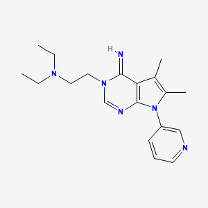 N,N-diethyl-2-[4-imino-5,6-dimethyl-7-(pyridin-3-yl)-4,7-dihydro-3H-pyrrolo[2,3-d]pyrimidin-3-yl]ethanamine