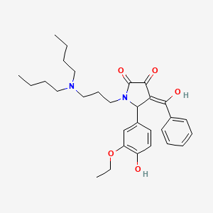 molecular formula C30H40N2O5 B10877299 1-[3-(dibutylamino)propyl]-5-(3-ethoxy-4-hydroxyphenyl)-3-hydroxy-4-(phenylcarbonyl)-1,5-dihydro-2H-pyrrol-2-one 