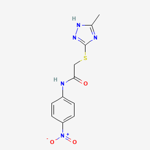 molecular formula C11H11N5O3S B10877327 2-[(5-methyl-4H-1,2,4-triazol-3-yl)sulfanyl]-N-(4-nitrophenyl)acetamide 