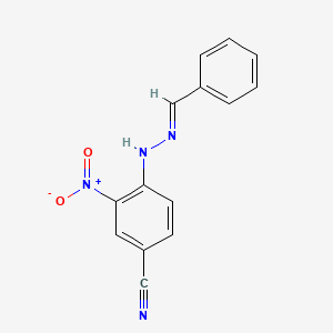 4-[(2E)-2-benzylidenehydrazinyl]-3-nitrobenzonitrile