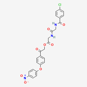 molecular formula C25H20ClN3O8 B10877370 2-[4-(4-nitrophenoxy)phenyl]-2-oxoethyl N-[(4-chlorophenyl)carbonyl]glycylglycinate 