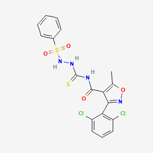 3-(2,6-dichlorophenyl)-5-methyl-N-{[2-(phenylsulfonyl)hydrazinyl]carbonothioyl}-1,2-oxazole-4-carboxamide