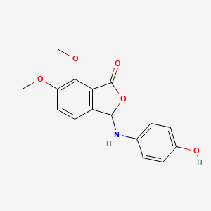 molecular formula C16H15NO5 B10877376 1H-Isobenzofuran-1(3H)-one, 3-(4-hydroxyphenylamino)-6,7-dimethoxy- 