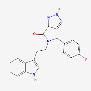 molecular formula C22H19FN4O B10877402 4-(4-fluorophenyl)-5-[2-(1H-indol-3-yl)ethyl]-3-methyl-4,5-dihydropyrrolo[3,4-c]pyrazol-6(1H)-one 