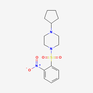 1-Cyclopentyl-4-[(2-nitrophenyl)sulfonyl]piperazine