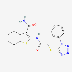 2-({[(1-phenyl-1H-tetrazol-5-yl)sulfanyl]acetyl}amino)-4,5,6,7-tetrahydro-1-benzothiophene-3-carboxamide