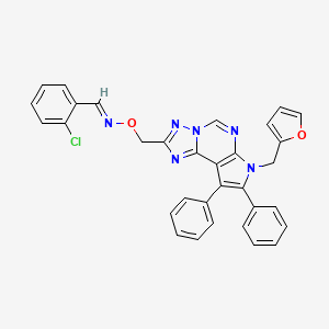 molecular formula C32H23ClN6O2 B10877447 (E)-1-(2-chlorophenyl)-N-{[7-(furan-2-ylmethyl)-8,9-diphenyl-7H-pyrrolo[3,2-e][1,2,4]triazolo[1,5-c]pyrimidin-2-yl]methoxy}methanimine 