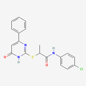 N-(4-chlorophenyl)-2-[(6-oxo-4-phenyl-1,6-dihydropyrimidin-2-yl)sulfanyl]propanamide