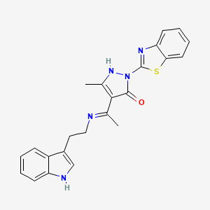 (4Z)-2-(1,3-benzothiazol-2-yl)-4-(1-{[2-(1H-indol-3-yl)ethyl]amino}ethylidene)-5-methyl-2,4-dihydro-3H-pyrazol-3-one