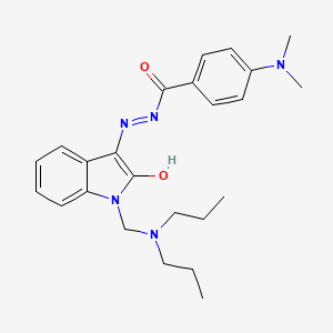 4-(dimethylamino)-N'-{(3Z)-1-[(dipropylamino)methyl]-2-oxo-1,2-dihydro-3H-indol-3-ylidene}benzohydrazide