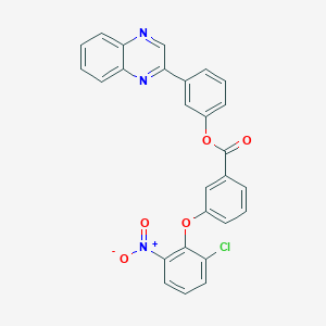 3-(Quinoxalin-2-yl)phenyl 3-(2-chloro-6-nitrophenoxy)benzoate