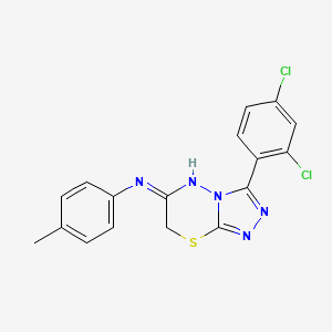 molecular formula C17H13Cl2N5S B10877499 3-(2,4-dichlorophenyl)-N-(4-methylphenyl)-7H-[1,2,4]triazolo[3,4-b][1,3,4]thiadiazin-6-amine 