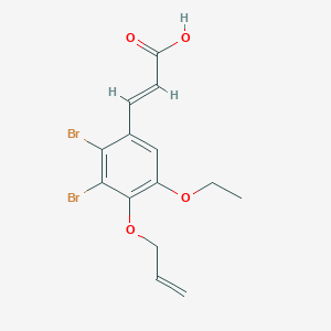 molecular formula C14H14Br2O4 B10877526 (2E)-3-[2,3-dibromo-5-ethoxy-4-(prop-2-en-1-yloxy)phenyl]prop-2-enoic acid 