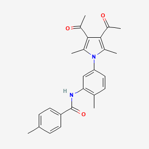 molecular formula C25H26N2O3 B10877552 N-[5-(3,4-diacetyl-2,5-dimethyl-1H-pyrrol-1-yl)-2-methylphenyl]-4-methylbenzamide 