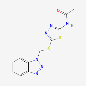 N-{5-[(1H-benzotriazol-1-ylmethyl)sulfanyl]-1,3,4-thiadiazol-2-yl}acetamide