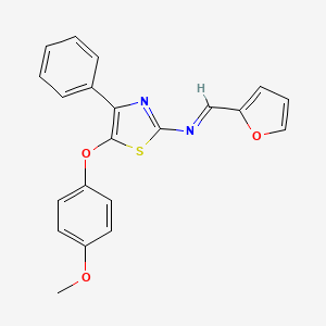 N-[(E)-furan-2-ylmethylidene]-5-(4-methoxyphenoxy)-4-phenyl-1,3-thiazol-2-amine