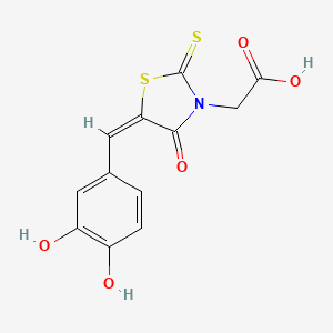 [(5E)-5-(3,4-dihydroxybenzylidene)-4-oxo-2-thioxo-1,3-thiazolidin-3-yl]acetic acid