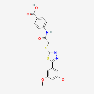 4-[({[5-(3,5-Dimethoxyphenyl)-1,3,4-thiadiazol-2-yl]sulfanyl}acetyl)amino]benzoic acid