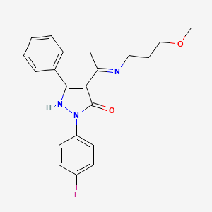 (4Z)-2-(4-fluorophenyl)-4-{1-[(3-methoxypropyl)amino]ethylidene}-5-phenyl-2,4-dihydro-3H-pyrazol-3-one