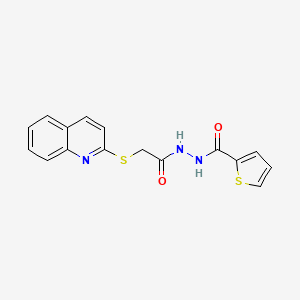 molecular formula C16H13N3O2S2 B10877633 N'-[2-(quinolin-2-ylsulfanyl)acetyl]thiophene-2-carbohydrazide 