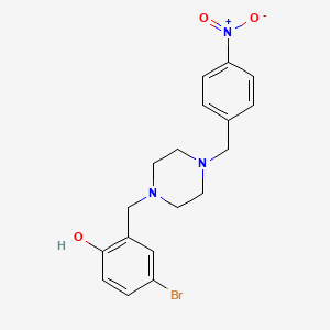 molecular formula C18H20BrN3O3 B10877654 4-Bromo-2-{[4-(4-nitrobenzyl)piperazin-1-yl]methyl}phenol 