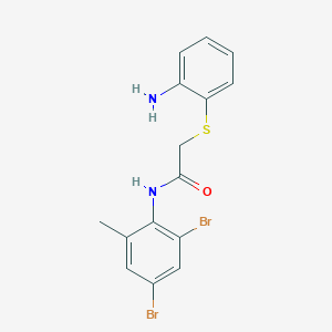 2-[(2-aminophenyl)sulfanyl]-N-(2,4-dibromo-6-methylphenyl)acetamide