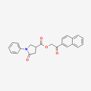 molecular formula C23H19NO4 B10877659 2-(Naphthalen-2-yl)-2-oxoethyl 5-oxo-1-phenylpyrrolidine-3-carboxylate 