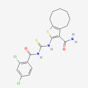 2-({[(2,4-Dichlorophenyl)carbonyl]carbamothioyl}amino)-4,5,6,7,8,9-hexahydrocycloocta[b]thiophene-3-carboxamide