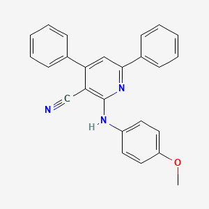 molecular formula C25H19N3O B10877671 2-[(4-Methoxyphenyl)amino]-4,6-diphenylpyridine-3-carbonitrile 