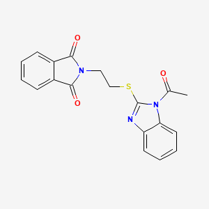 molecular formula C19H15N3O3S B10877690 2-{2-[(1-acetyl-1H-benzimidazol-2-yl)sulfanyl]ethyl}-1H-isoindole-1,3(2H)-dione 