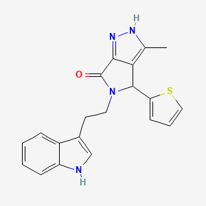 molecular formula C20H18N4OS B10877713 5-[2-(1H-indol-3-yl)ethyl]-3-methyl-4-(thiophen-2-yl)-4,5-dihydropyrrolo[3,4-c]pyrazol-6(1H)-one 