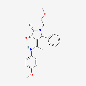 (4Z)-1-(2-methoxyethyl)-4-{1-[(4-methoxyphenyl)amino]ethylidene}-5-phenylpyrrolidine-2,3-dione