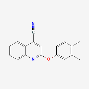 molecular formula C18H14N2O B10877738 2-(3,4-Dimethylphenoxy)quinoline-4-carbonitrile 