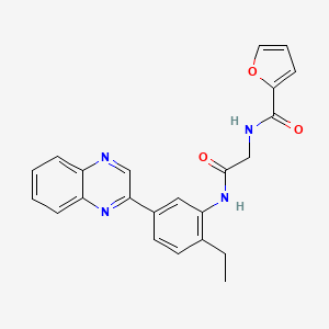 molecular formula C23H20N4O3 B10877756 N-(2-{[2-ethyl-5-(quinoxalin-2-yl)phenyl]amino}-2-oxoethyl)furan-2-carboxamide 