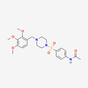 molecular formula C22H29N3O6S B10877763 N-(4-{[4-(2,3,4-trimethoxybenzyl)piperazin-1-yl]sulfonyl}phenyl)acetamide 