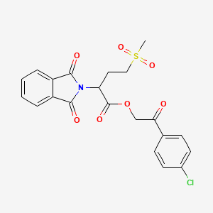 molecular formula C21H18ClNO7S B10877765 2-(4-chlorophenyl)-2-oxoethyl 2-(1,3-dioxo-1,3-dihydro-2H-isoindol-2-yl)-4-(methylsulfonyl)butanoate 