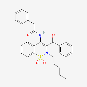 N-[1,1-dioxido-2-pentyl-3-(phenylcarbonyl)-2H-1,2-benzothiazin-4-yl]-2-phenylacetamide