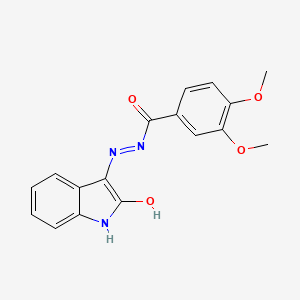 3,4-dimethoxy-N'~1~-(2-oxo-1,2-dihydro-3H-indol-3-yliden)benzohydrazide