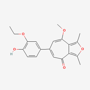 6-(3-ethoxy-4-hydroxyphenyl)-8-methoxy-1,3-dimethyl-4H-cyclohepta[c]furan-4-one