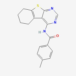 4-methyl-N-(5,6,7,8-tetrahydro[1]benzothieno[2,3-d]pyrimidin-4-yl)benzamide