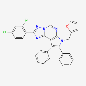 molecular formula C30H19Cl2N5O B10877789 2-(2,4-Dichlorophenyl)-7-(2-furylmethyl)-8,9-diphenyl-7H-pyrrolo[3,2-E][1,2,4]triazolo[1,5-C]pyrimidine 