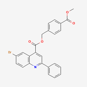 molecular formula C25H18BrNO4 B10877838 4-(Methoxycarbonyl)benzyl 6-bromo-2-phenylquinoline-4-carboxylate 