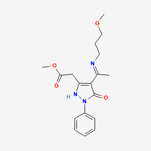 methyl [(4Z)-4-{1-[(3-methoxypropyl)amino]ethylidene}-5-oxo-1-phenyl-4,5-dihydro-1H-pyrazol-3-yl]acetate