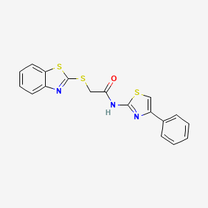 2-(1,3-benzothiazol-2-ylsulfanyl)-N-(4-phenyl-1,3-thiazol-2-yl)acetamide