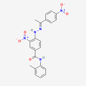 N-(2-methylphenyl)-3-nitro-4-{(2E)-2-[1-(4-nitrophenyl)ethylidene]hydrazinyl}benzamide