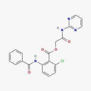 molecular formula C20H15ClN4O4 B10877882 2-Oxo-2-(pyrimidin-2-ylamino)ethyl 2-chloro-6-[(phenylcarbonyl)amino]benzoate 